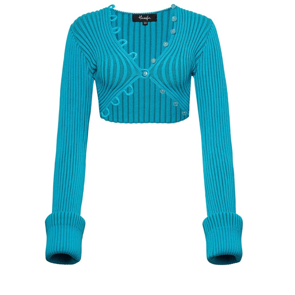 HANIFA TANI CROP TOP IN BLUE